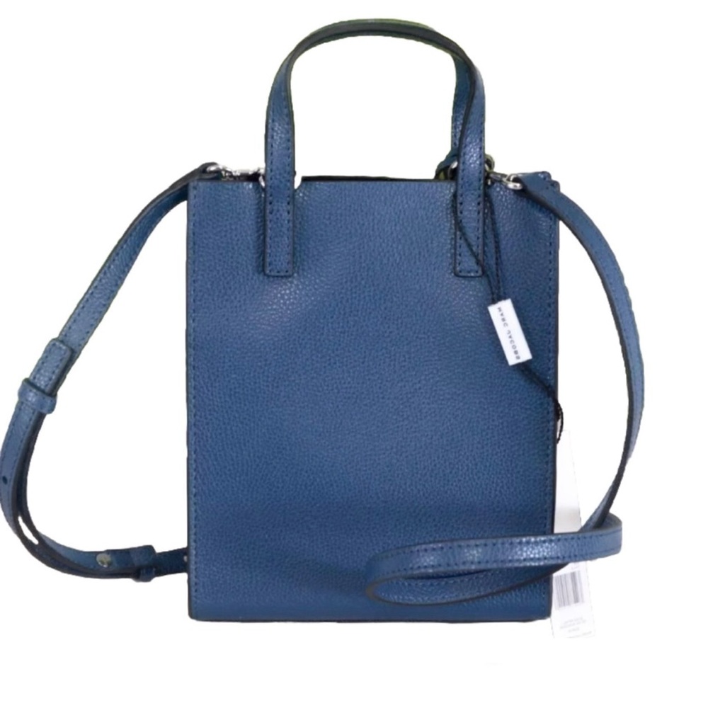 🦋New Marc Jacobs Pebbled Leather Micro Mini Grind Tote Crossbody in Azure Blue🦋 - Picture 5 of 10